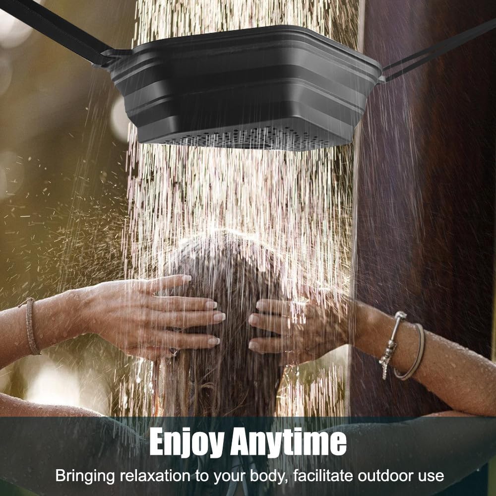 Ice Shower Kit, Foldable Ice Shower Bucket Adjustable Length Silicone Ice Bath Chiller with Hanging Lugs for Rapid Cooling Ice Bath