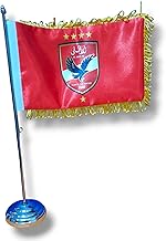 علم الاهلي- علم مكتب - بقاعدة معدنية - مطبوع على الوجهين - بفرنشة ذهبية