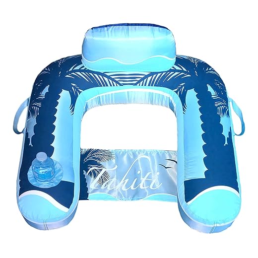Blue Wave Drift + Escape U-Seat Inflatable Lounger, Blue