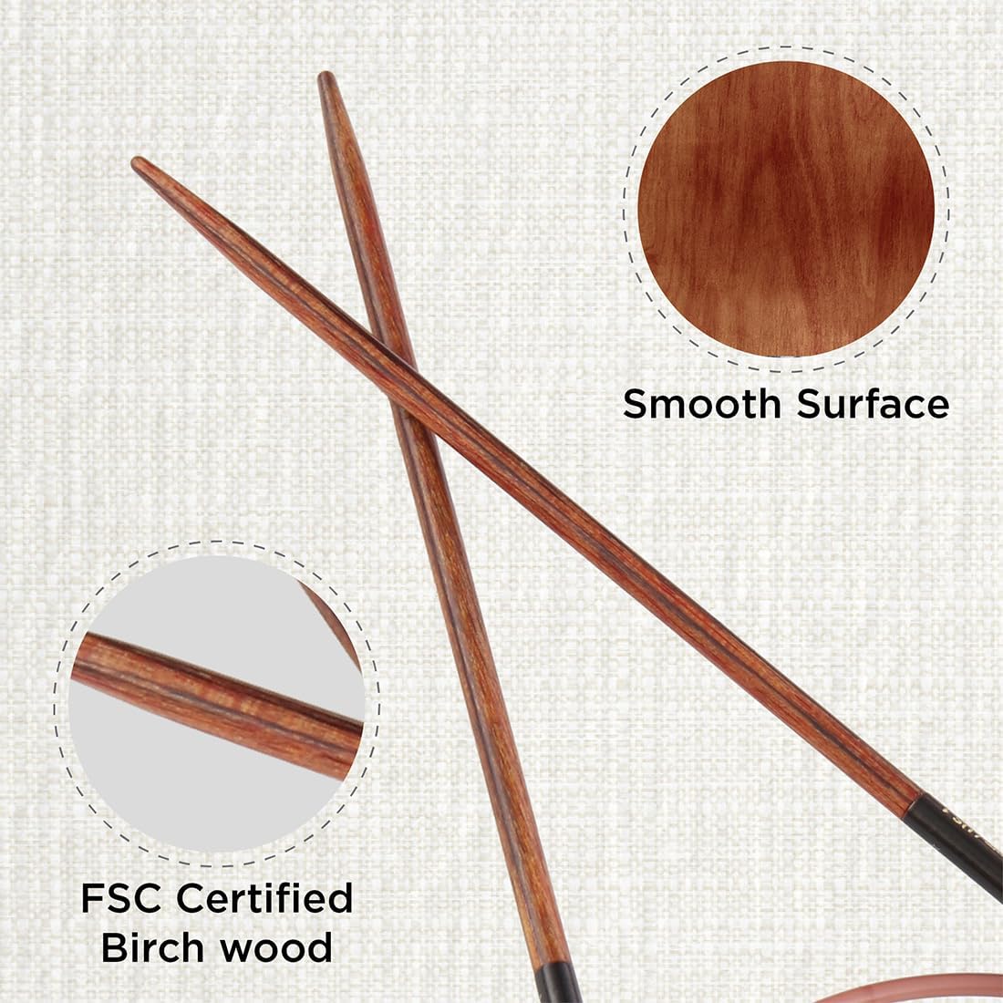 KnitPro Ginger Fixed Circular Needles 32" (80cm) | US Size 1 (2.25mm)