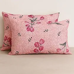 2 Fronhas Avulsas de Malha Estampada COZZILAR - 100% Algodão, 70x50 cm, Conforto e Beleza para seu Quarto - Par com Zíper Escondido (Modelo 11)