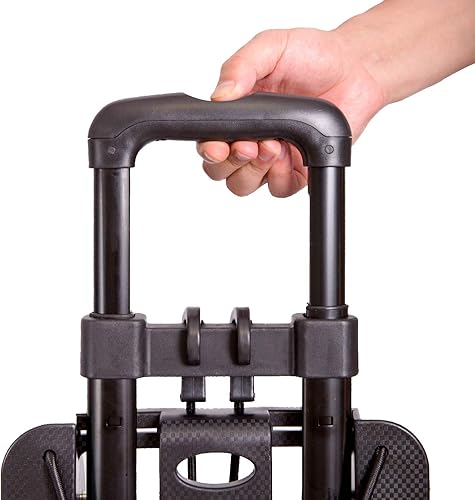 Miniatura 4 de KINJOEK Camión de mano plegable de 55.1 lbs y 55 libras, carrito utilitario de construcción sólida para equipaje con 2 ruedas de gran tamaño, cordón