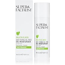 super facialist anti blemish clarifying gel moisturiser with salicylic acid - moisturizing oil-free face cream with niacinamide for acne treatment & blackhead remover vegan friendly - 50 ml