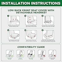 Vista 6 de GIANT PANDA Funda de asiento delantero de automóvil, ajuste personalizado para Chevy Silverado 1500 2500 3500, protectores de asiento de camiones
