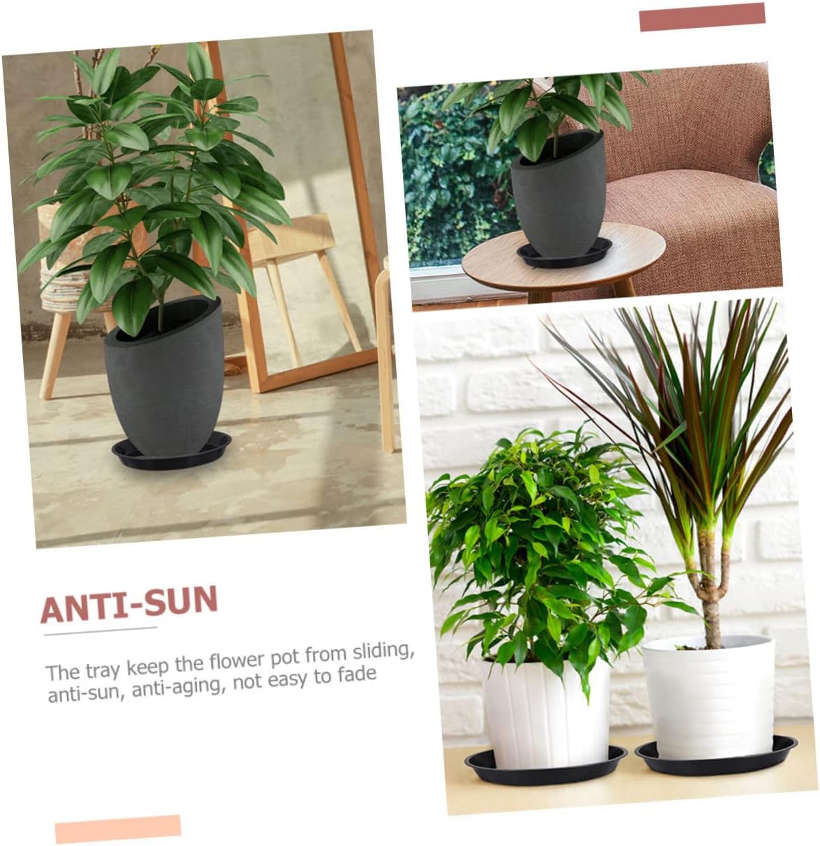 BESPORTBLE 10pcs Round Flowerpot Base Trays Plant Pot Water Trays Pots for Plants