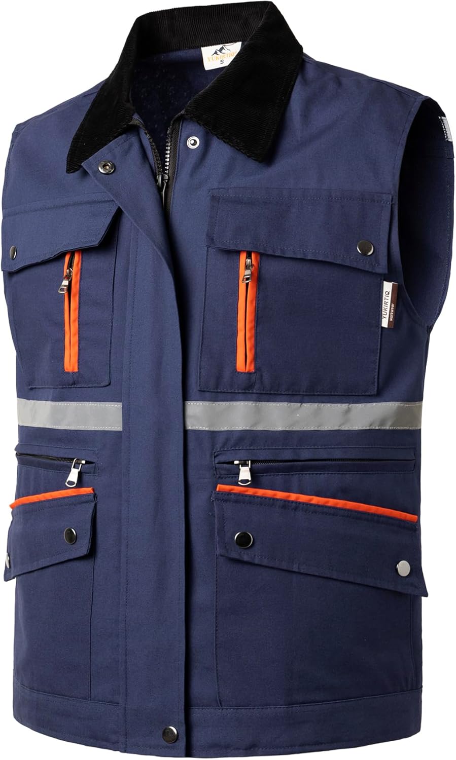 Tool Vest for Men Electrician Reflective Work Vest Carpenters Multi-Pockets Safety Vests