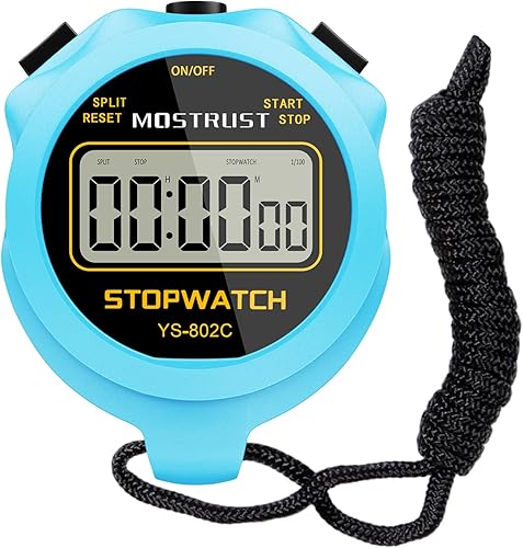 Miniatura 7 de Digital Simple Stopwatch, 1/30 Lap Basic Stopwatch, No Bells, No Clock, No Alarm, Silent, Child Friendly, ON/Off for Swimming Coaches Kids