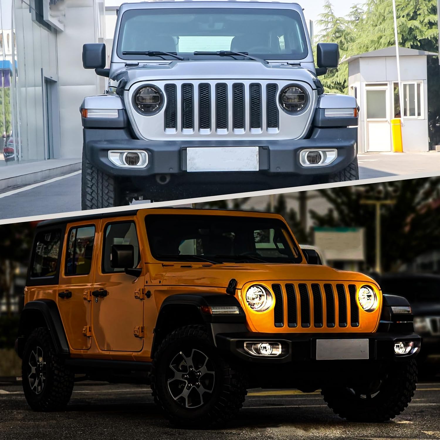 Compatible with 20% Dark Smoke Headlight Vinyl Tint Film Pre-Cut Overlay Wrap Cover for Jeep Wrangler JL Jeep Gladiator JT 2018-2023,Exterior Accessories（Only Fit 7 Inches）
