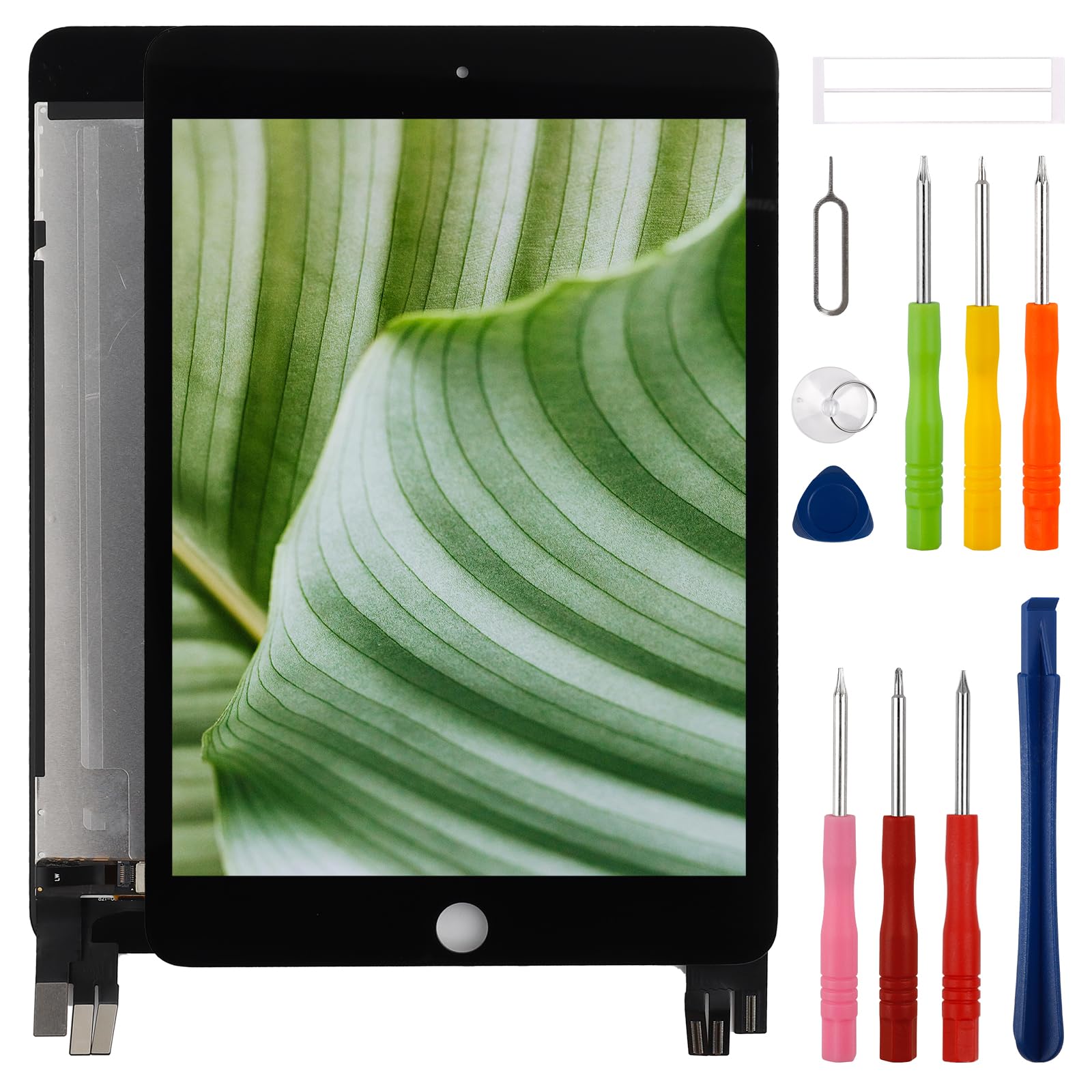 Nouvel ensemble de remplacement d'écran LCD pour iPad mini 5 2019 7,9" A2126, A2124, A2133 avec kit d'outils de réparation mis à jour - Noir