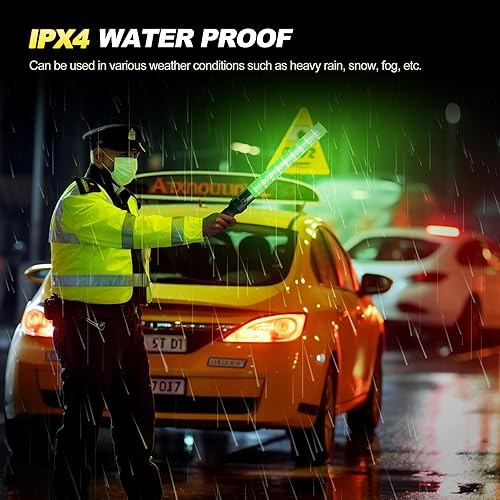 Miniatura 22 de Varita de luz de seguridad de 21 pulgadas Alta visibilidad, duradera, portátil Varita de control de tráfico con 2 modos intermitentes para Azul