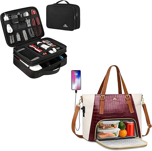 MATEIN Estuche organizador de artículos electrónicos, bolsa organizadora de cables resistente al agua para artículos esenciales de viaje, bolsa de