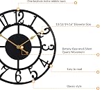Horloge murale numérique arabe 10IN Batterie exploitée noir, silencieux non accrocheur, horloges murales pour le décor de salon, petit classique pour l'école, bureau, maison, cuisine, chambre à coucher