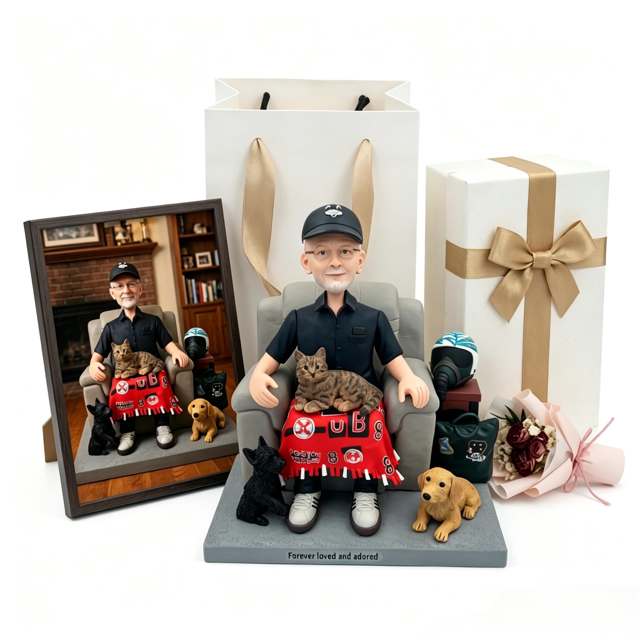 Custom Bobblehead,Personalized Custom Full,Unique Handmade Bobbleheads Figurine,Action Figure Based on Your Photo for Boyfriend, Husband, Dad, Mom,Friends