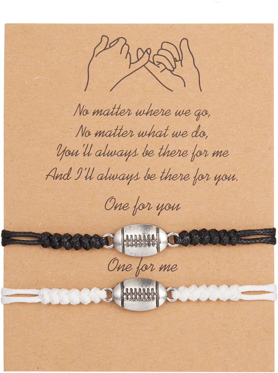 RINHOO 2Pcs Soccer Ball Basketball Bracelets Sport Baseball Rugby Charm Bracelet Adjustable Braided Rope Bracelet Friendship for Team Women Men