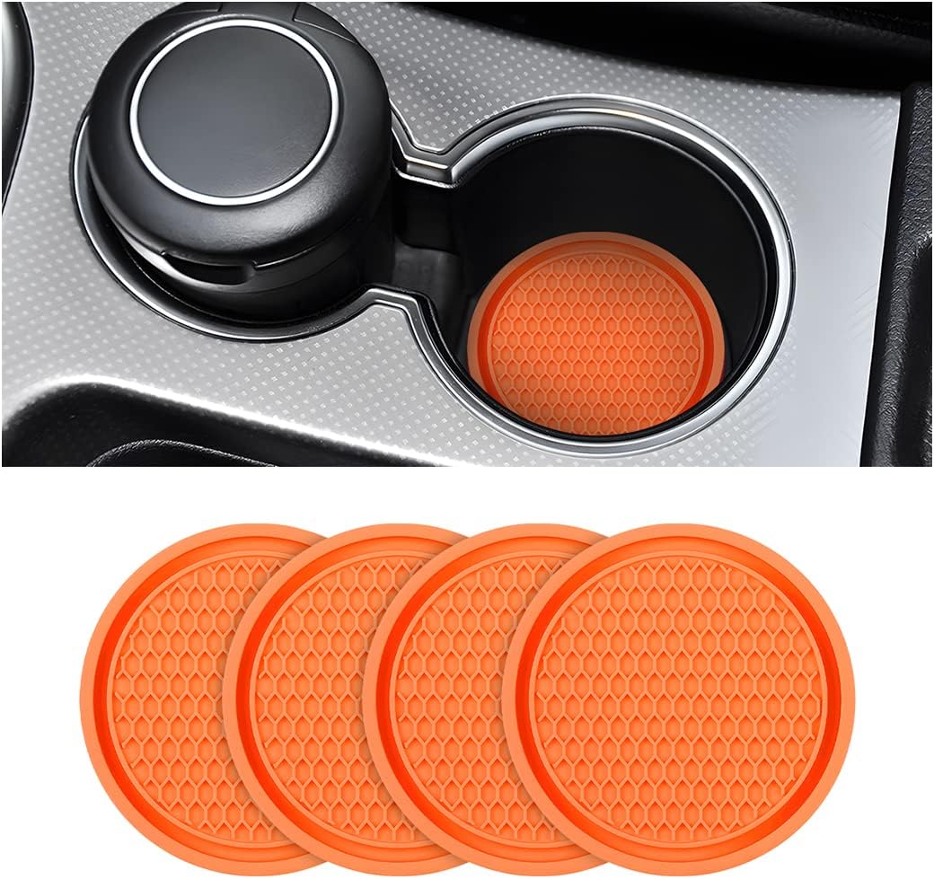 4 Pack Car Cup Holder Coaster, 2.75 Inch Diameter NonSlip Universal Insert Coaster