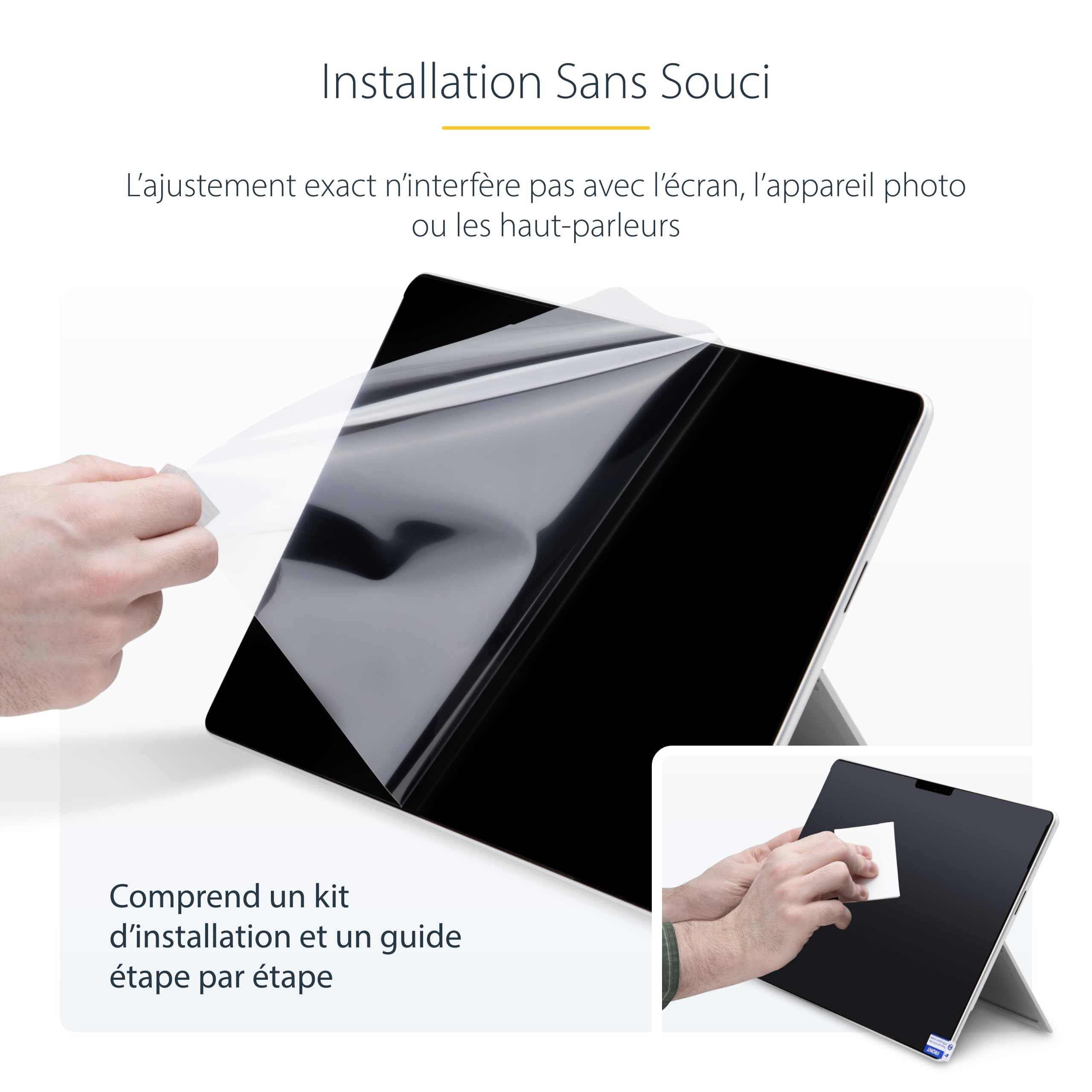 StarTech Filtre Confidentialité Surface Pro 8/9/X/11 13", 4 Sens | Portrait/Paysage, Antireflet, Angle +/-30 degrés, Réduction 51% lumière bleue