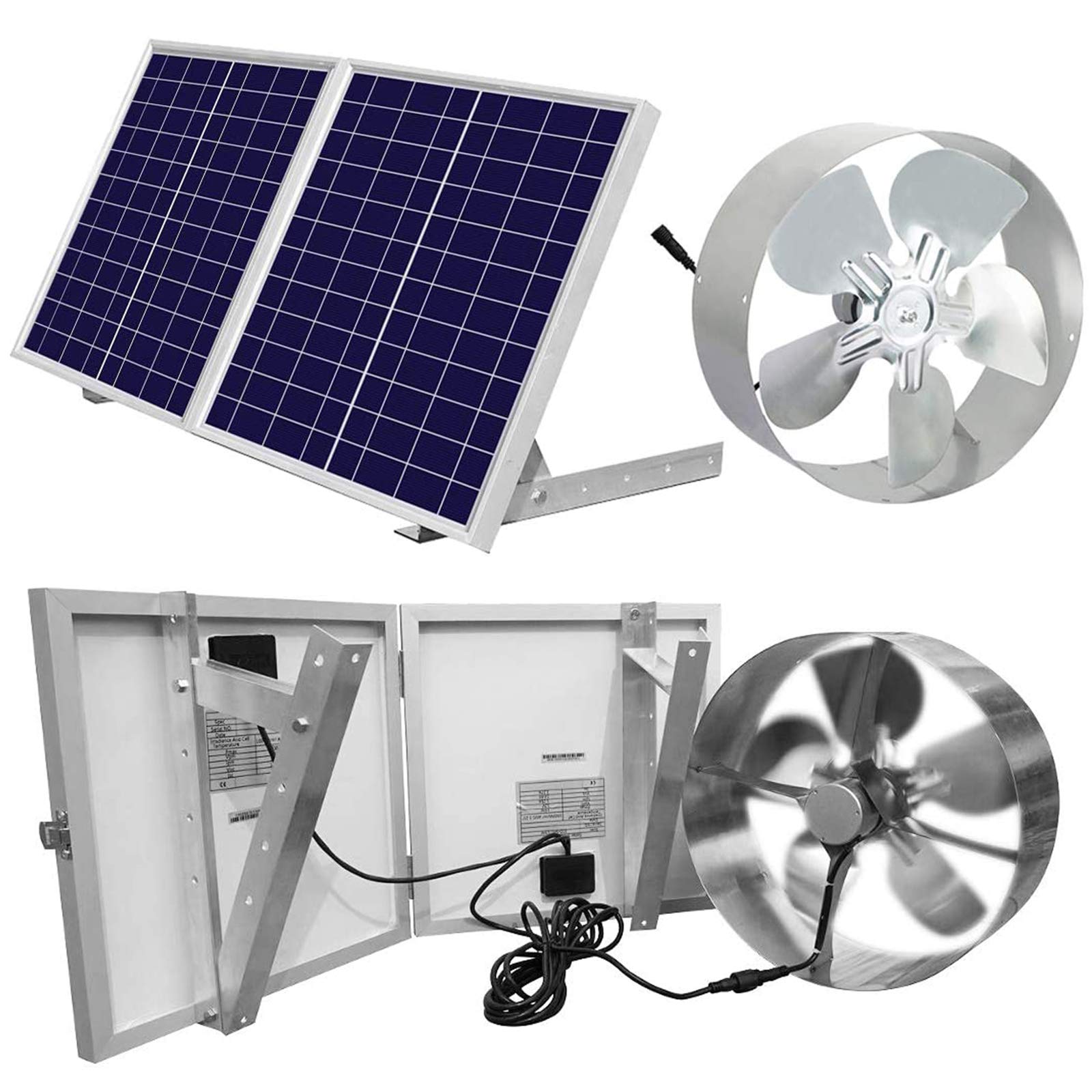 Buy DC HOUSE 25W Solar Powered Attic Ventilator Gable Roof Vent Fan