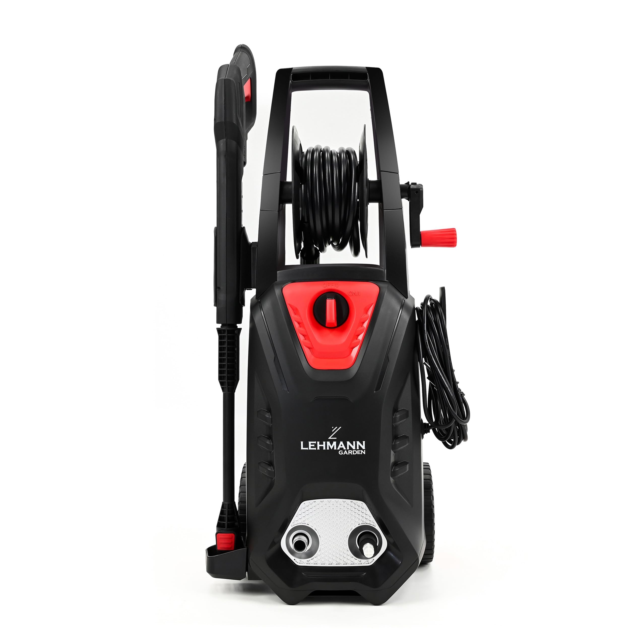 Lehmann Hudson Hidrolimpiadora de Alta Presion, 1800 W, Presión Máxima 220 Bar, Capacidad de Extracción de 450 l/h, Juego de Accesorios - Cepillo para Patios, Lanza Espumante, Cepillo para Llantas
