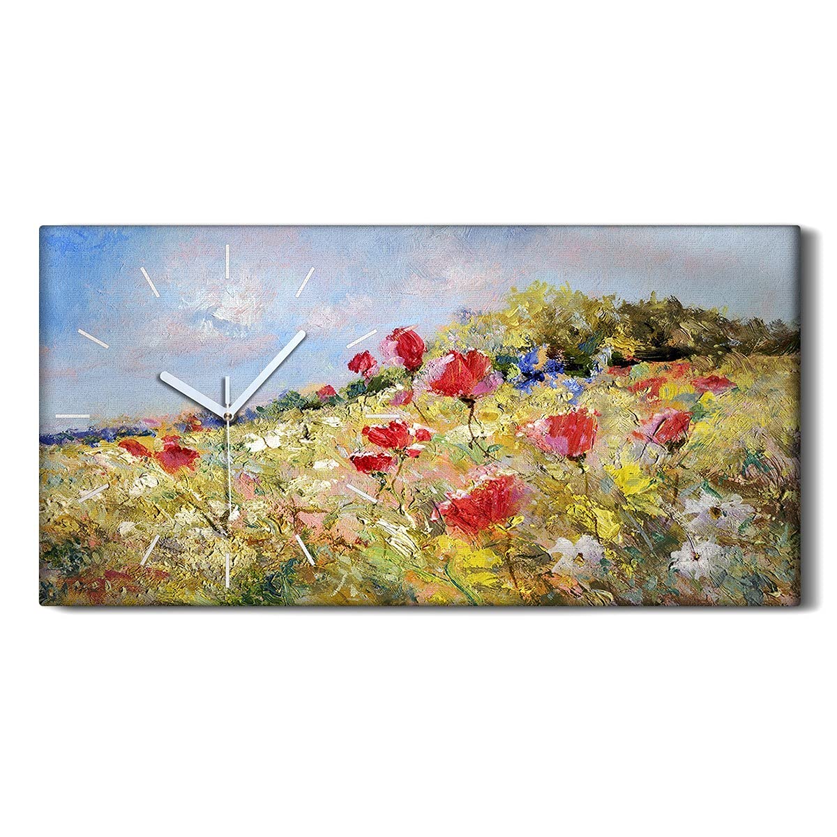 Horloge sur Toile Abstraite 60x30cm Art Mural Silencieux