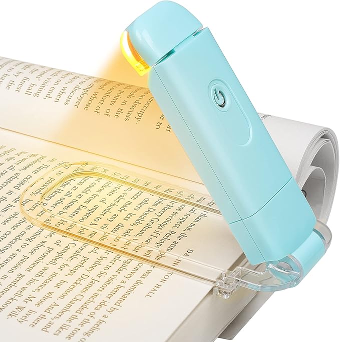DEWENWILS USB Rechargeable Book Reading Light, Amber Glow, Blue Light