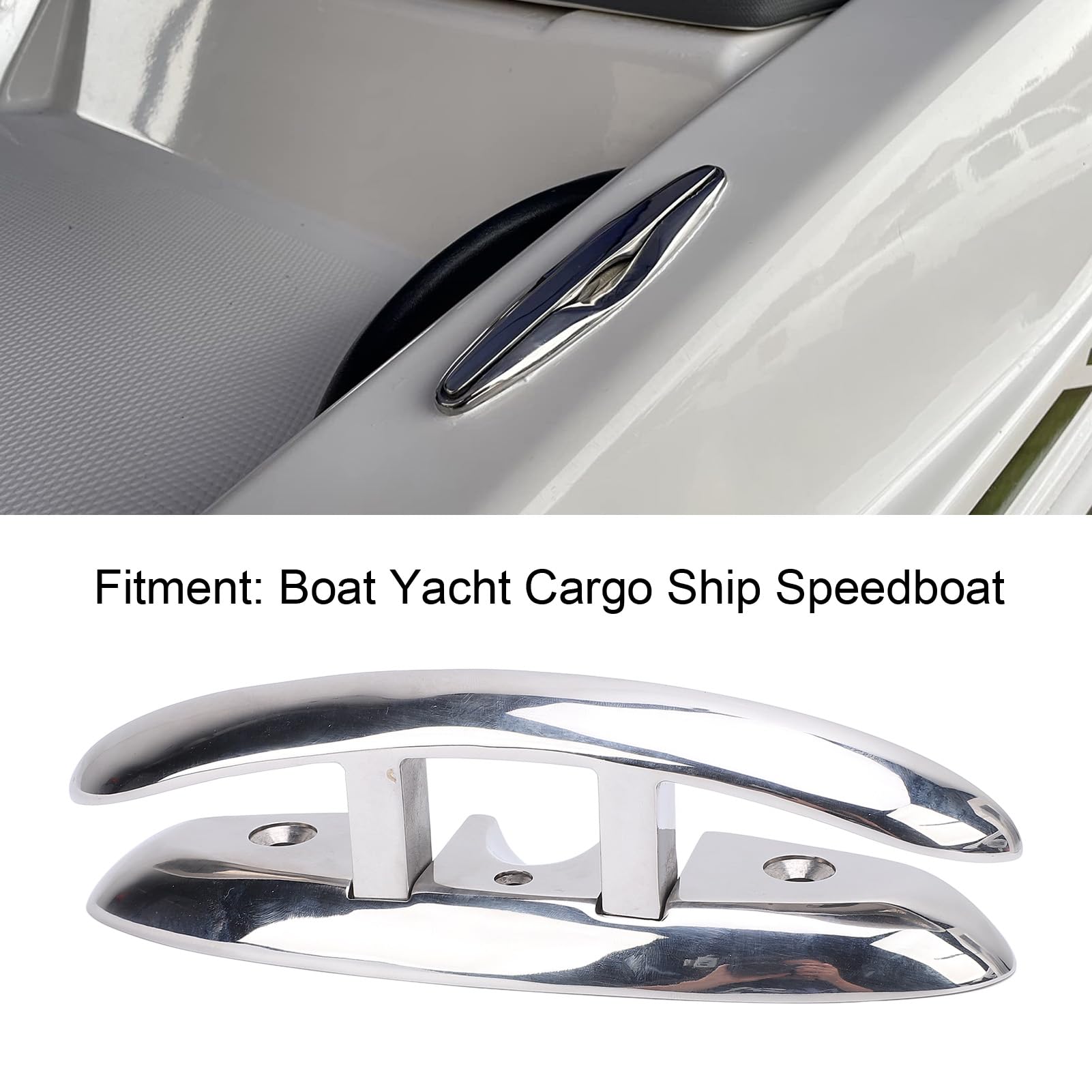 Bitta Pieghevole per Barche da 8 Pollici, Bitta Pieghevole per Barche, per Marine, in Acciaio Inossidabile Altamente Lucidato per, Yacht, Motoscafi
