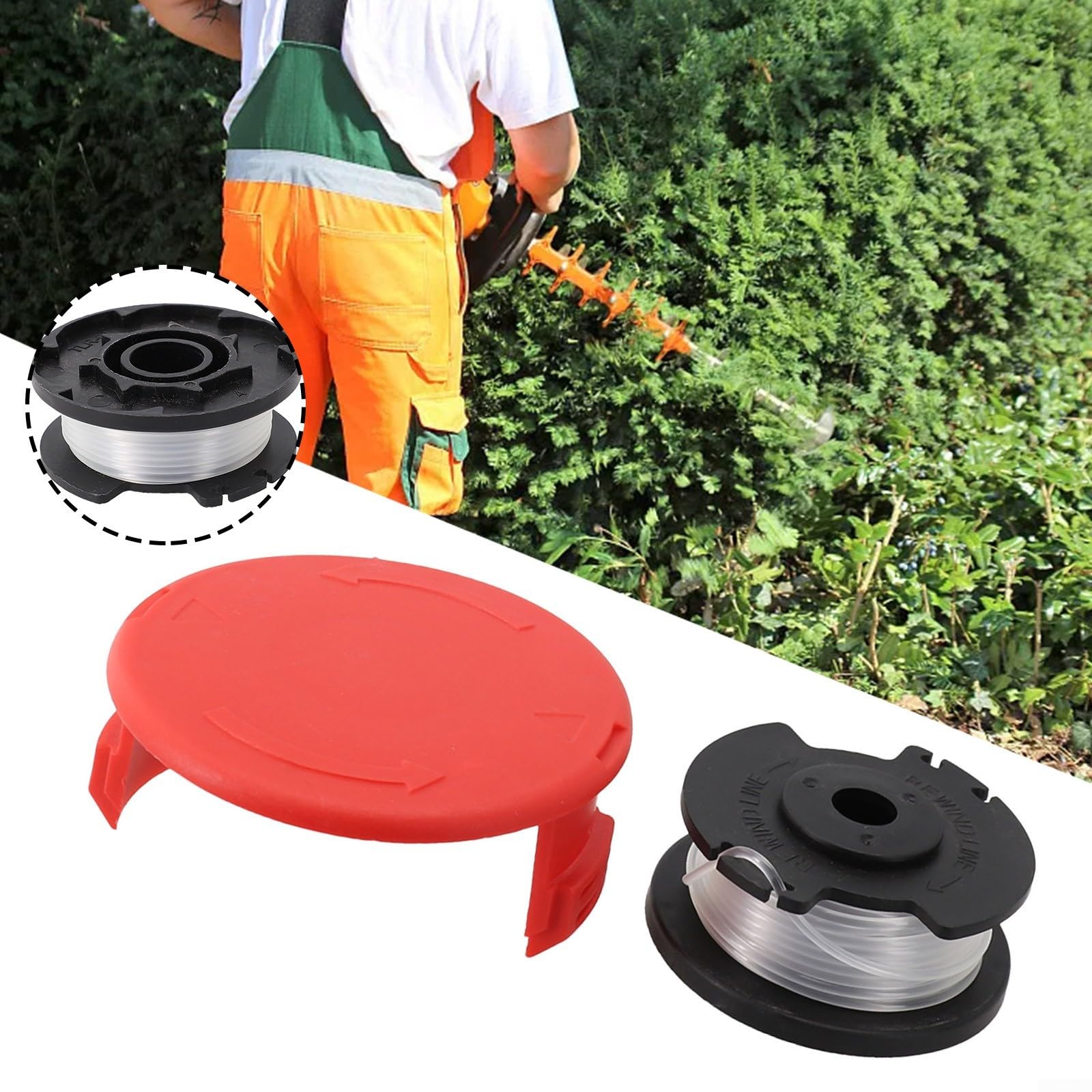 Ersatz-Rasentrimmer-Spulenabdeckung für Einhell Rasentrimmer, läuft reibungslos mit Spule und Schnur-Set, Spulenersatzteile (10 Set)