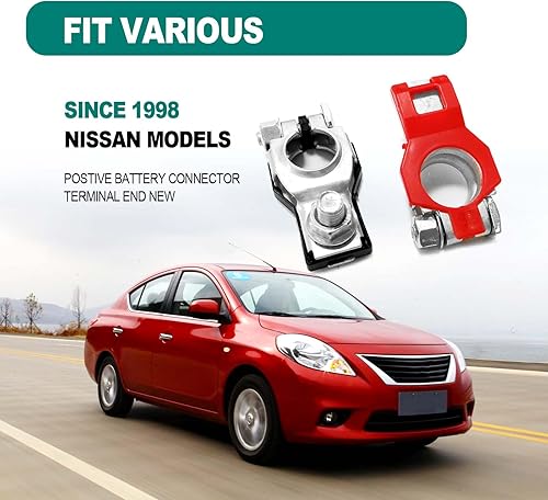 Miniatura 5 de Terminales de batería para Nissan  Terminal de cable de batería de automóvil positivo y negativo con parte inferior de plástico, compatible con