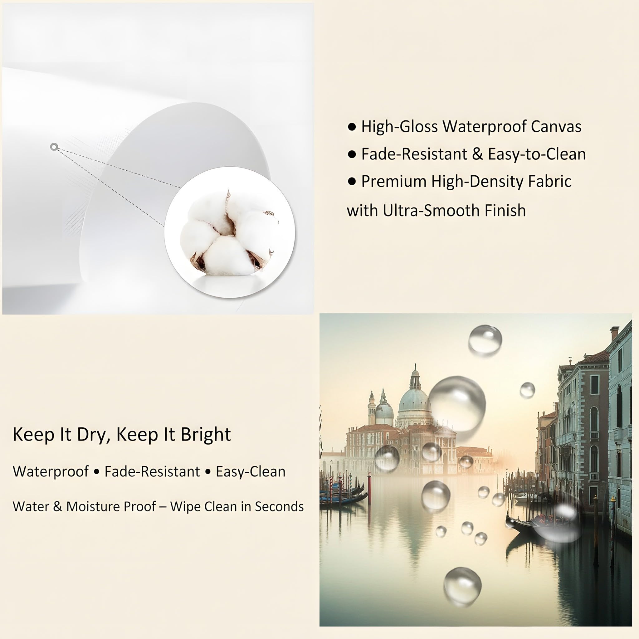 Generisch Leinwandbilder Modern Venedig Wandbild mit Rahmen Romantisch | Fluss Leinwand 60x120 cm, Retro Architektur Modern Wanddeko für Wohnzimmer Schlafzimmer Esszimmer Zimmer