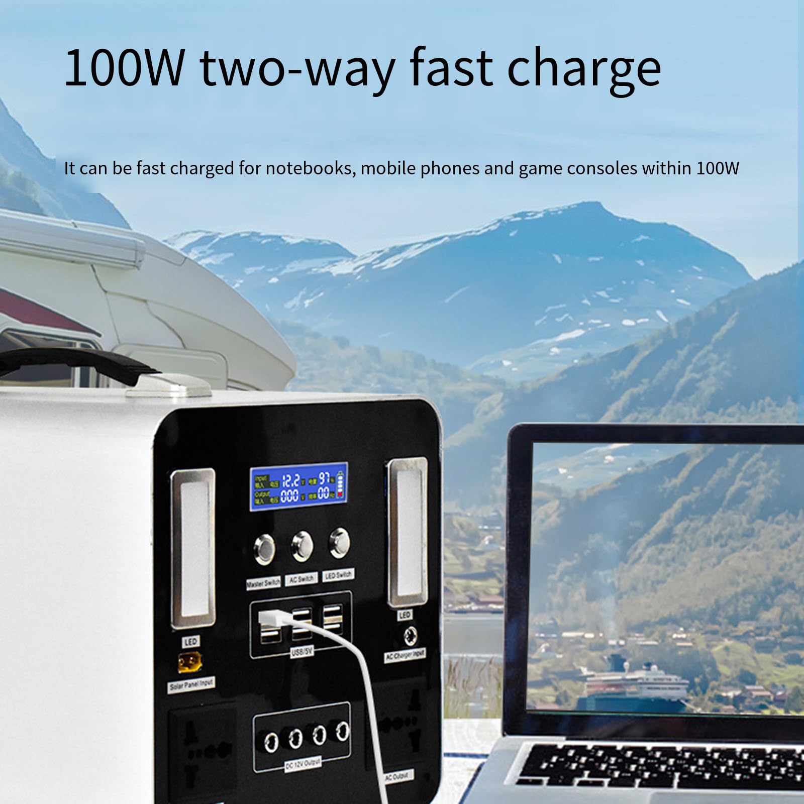 Batterie Portable Grande capacité 220 V, 1 000 W, pour Camping, randonnée, autonomie, Stockage d'énergie