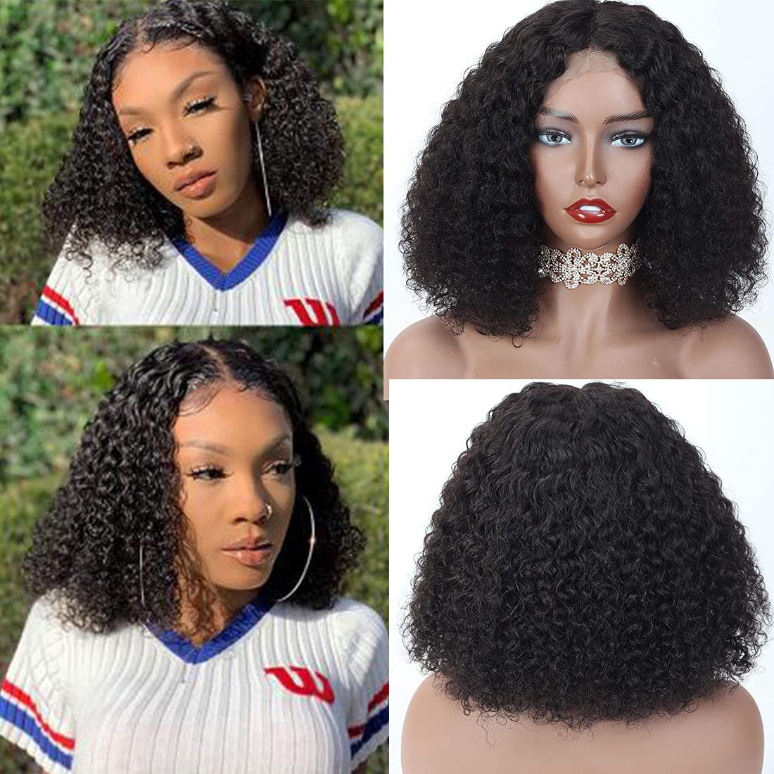 Cranberry Hair 8A 13x4 Short Bob Wig Human Hair Wigs For Black Women 150% Density 100% Unprocessed Brazilian Virgin Remy Hair Pre Plucked Glueless Nature Color (12 inch,150% density)