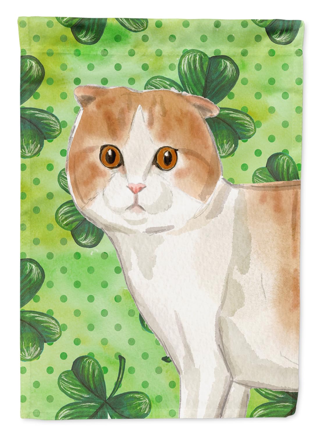 Drapeau Scottish Fold pour sublimer votre pelouse avec un motif trèfle coloré