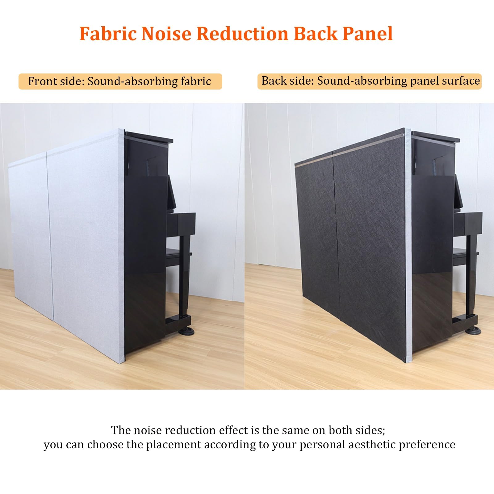 Pannello fonoassorbente per pianoforte verticale, spessore 4,8 cm, in cotone fonoassorbente, ideale per esercitarsi a casa