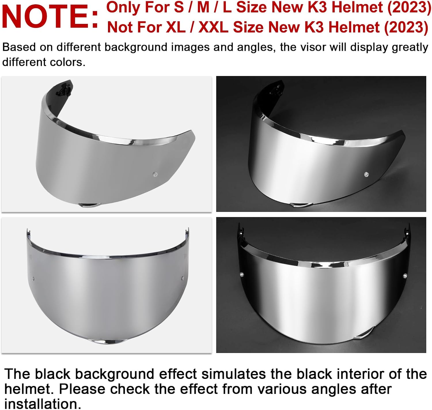 PSLER E2206 K3 Visor New K3 Tinted Visor K3 Face Shield for K3 DOT(E2206) Helmet,Only for S/M/L K3 Helmet Size,Deep Blue