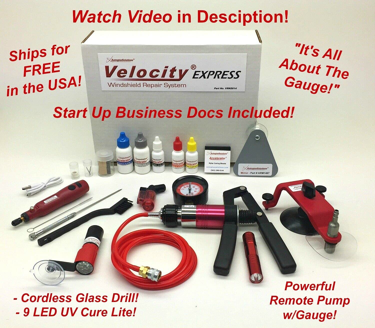 AutoglasSolutions Velocity Express Windshield Repair Kit