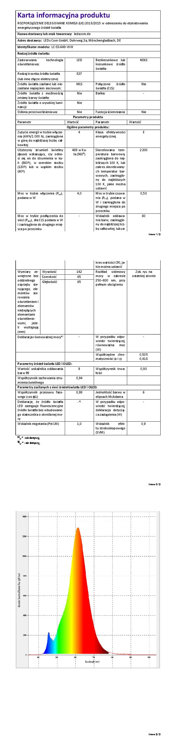 ledscom.de Kabel konopny LEKA, wtyczka, przełącznik, 8 m, gniazdo lampy, w tym 3x żarówki LED E27, ST64 (4 W, 489 lm, bardzo ciepła biel)