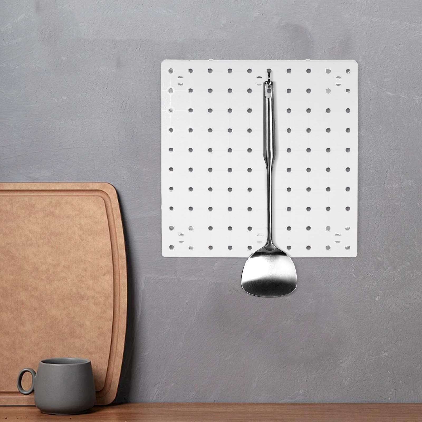 TOYANDONA 4 Piezas Tablero Perforado de Pared de Plástico Abs Blanco
