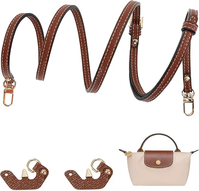 Adjustable Leather Shoulder Strap for Women's Bags - Brown, 100-120cm
