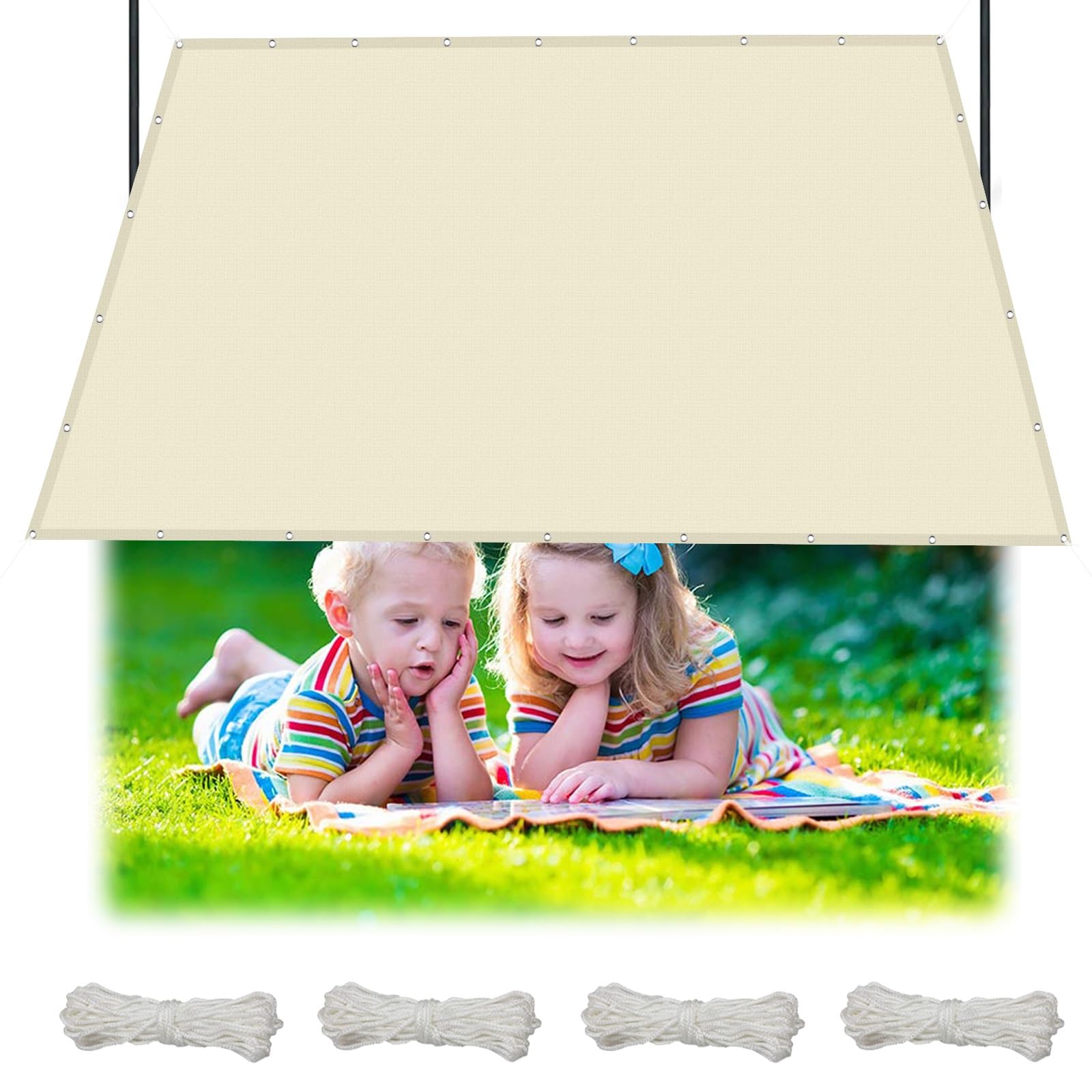 Toile ombrage anti UV crème pour pergola et protection des fleurs