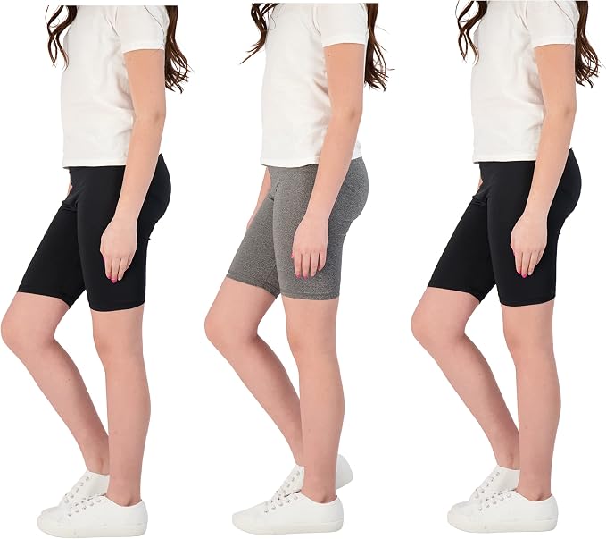 Hind 3-Pack Girls Athletic Shorts, Bike 