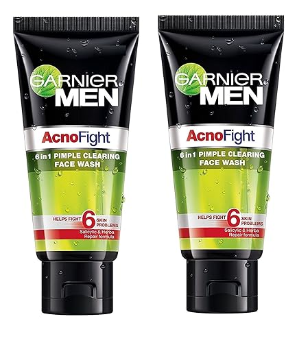 Garnier Lavado facial Acno Fight para hombre, 3.4 fl oz (paquete de 2)