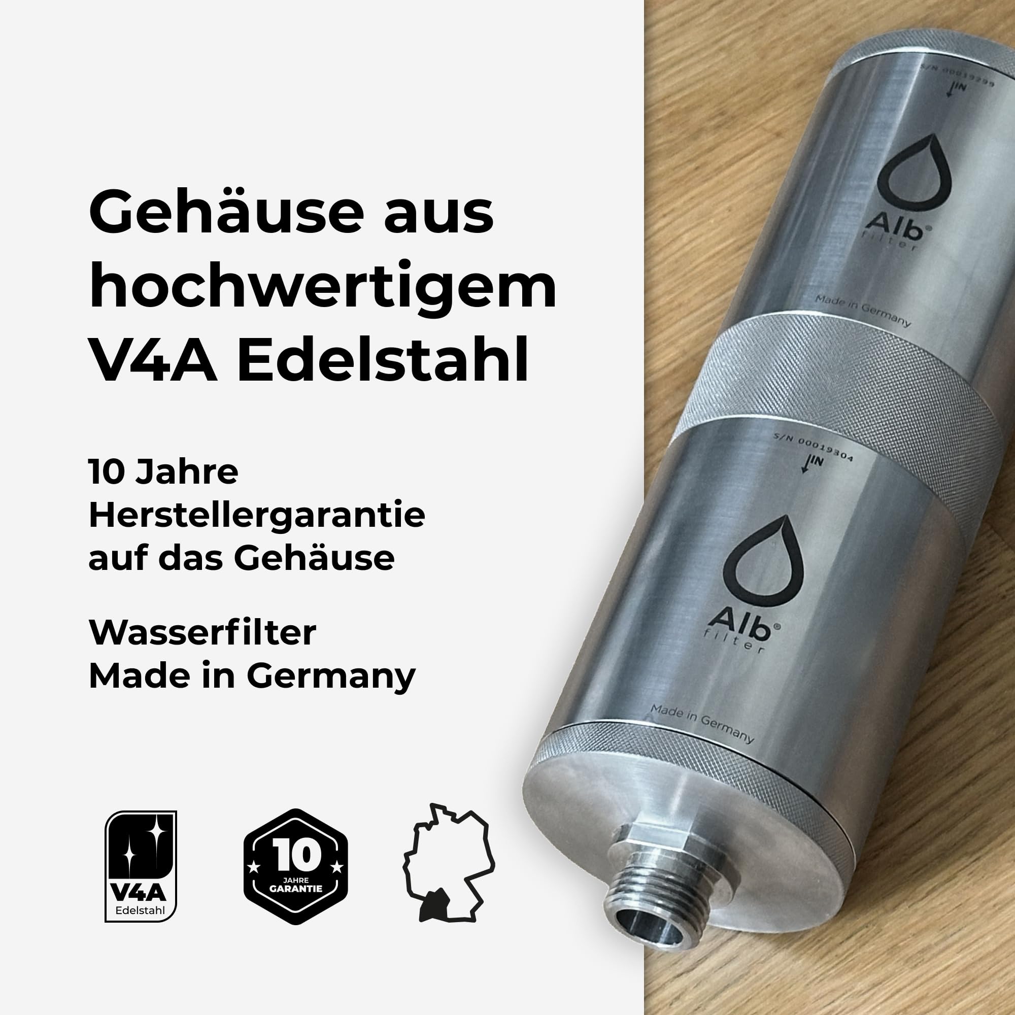 Alb Filter UNTERTISCH FUSION Wasserfilter Küche | Zweistufig gegen Schadstoffe & Keime bis 0,1 µm, Untertischfilter Küche, Anschluss-Set Schnellkupplung, Made in Germany