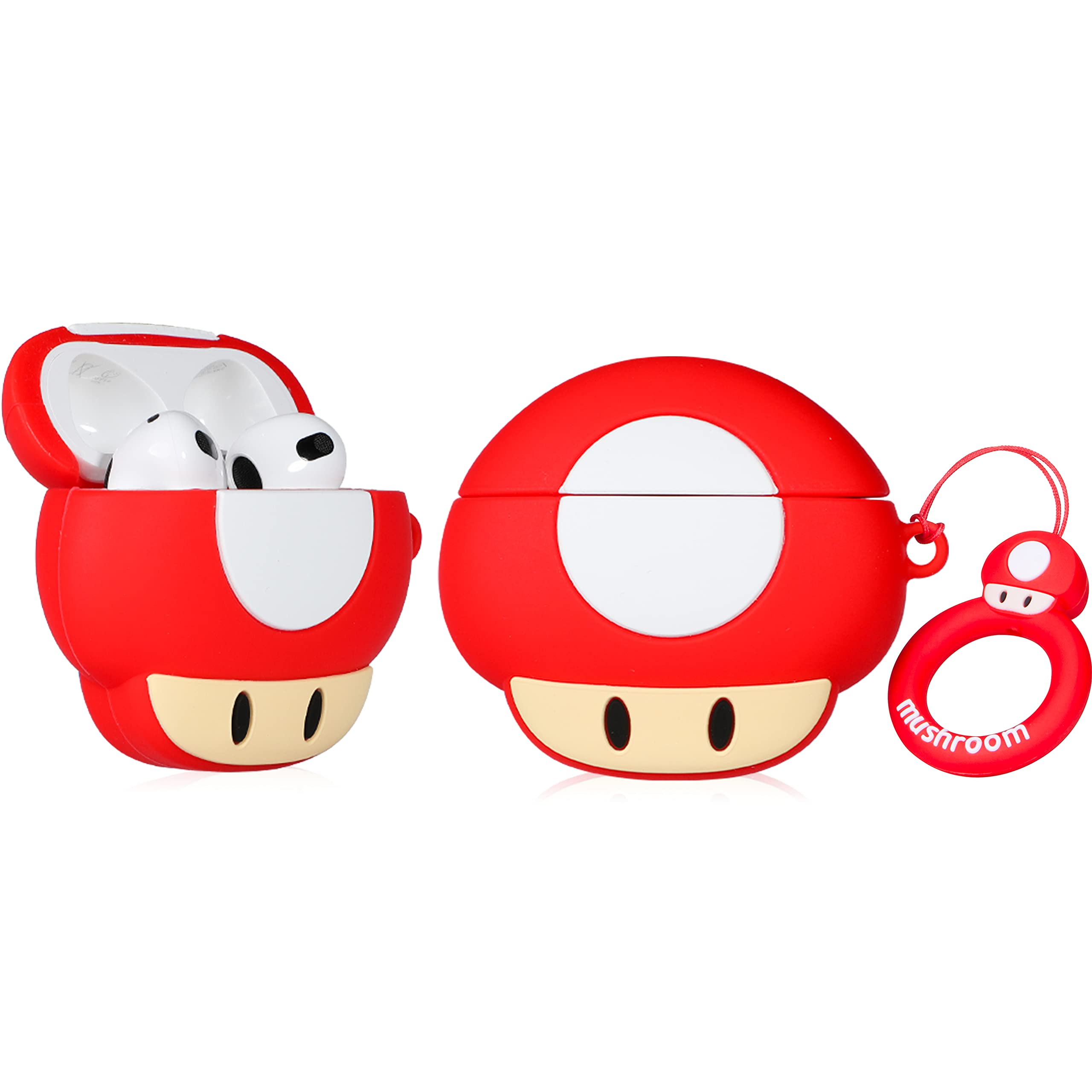 Besoar for AirPods 3rd Gen Case Cartoon Cute Kawaii Silicone Cases for Apple AirPod Air Pods 3 Design Cover Cool Unique Fashion Fun Funny Soft Coves for Girls Girly Boys(Mushroom Heads)