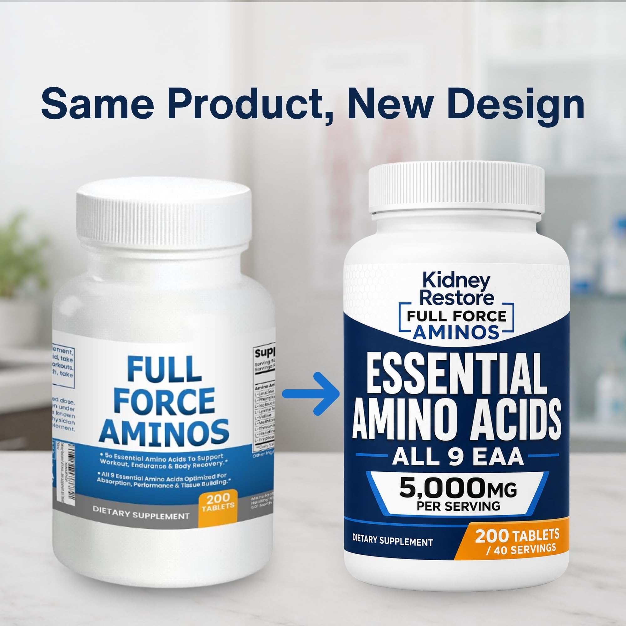 Kidney Restore EAA BCAA - 9 Essential Amino Acids Supplement, 200 Tablets — Amazon image 2