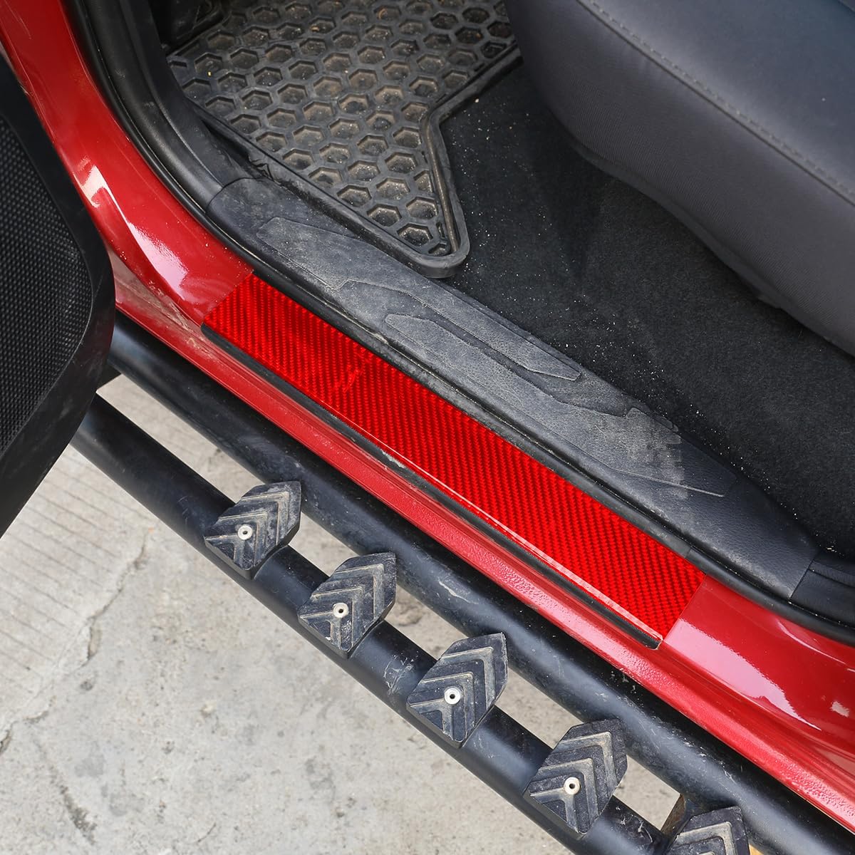 for Toyota Tacoma 2016 2017 2018 2019 2020 2021 Welcome Pedal Cover Panel Decorative Sticker Protection Strip External Door Sill Anti-Scratch Real Carbon Fiber Trim 4 Pcs