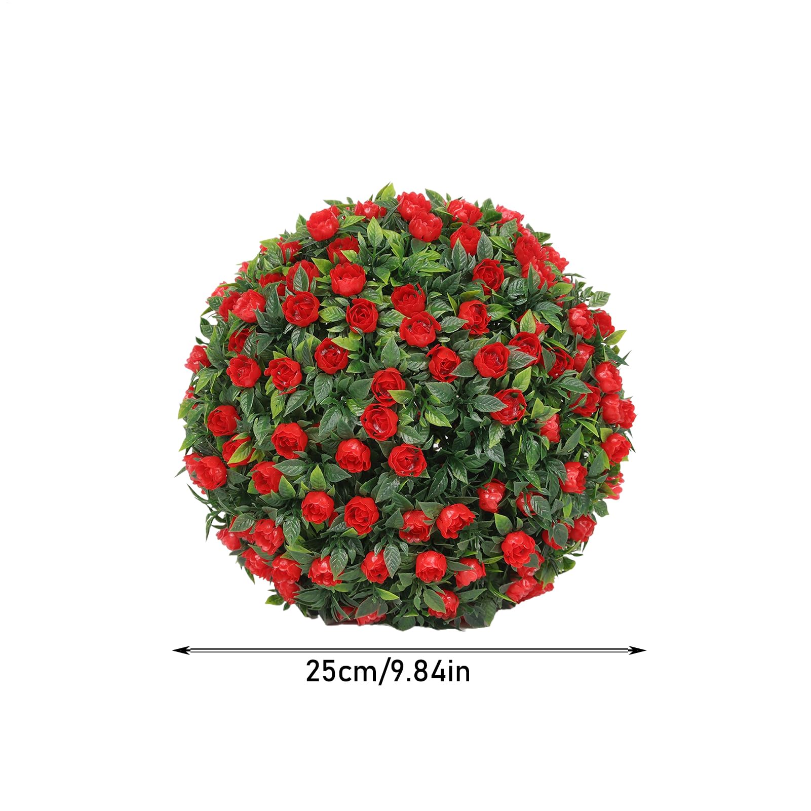 Generico Palle Topiarie Fiori Artificiali,Piante Finte Sferiche in Bosso | 2 Pezzi Decorazioni da Appeso per Interni ed Esterni Portico Giardino Terrazzo Balcone
