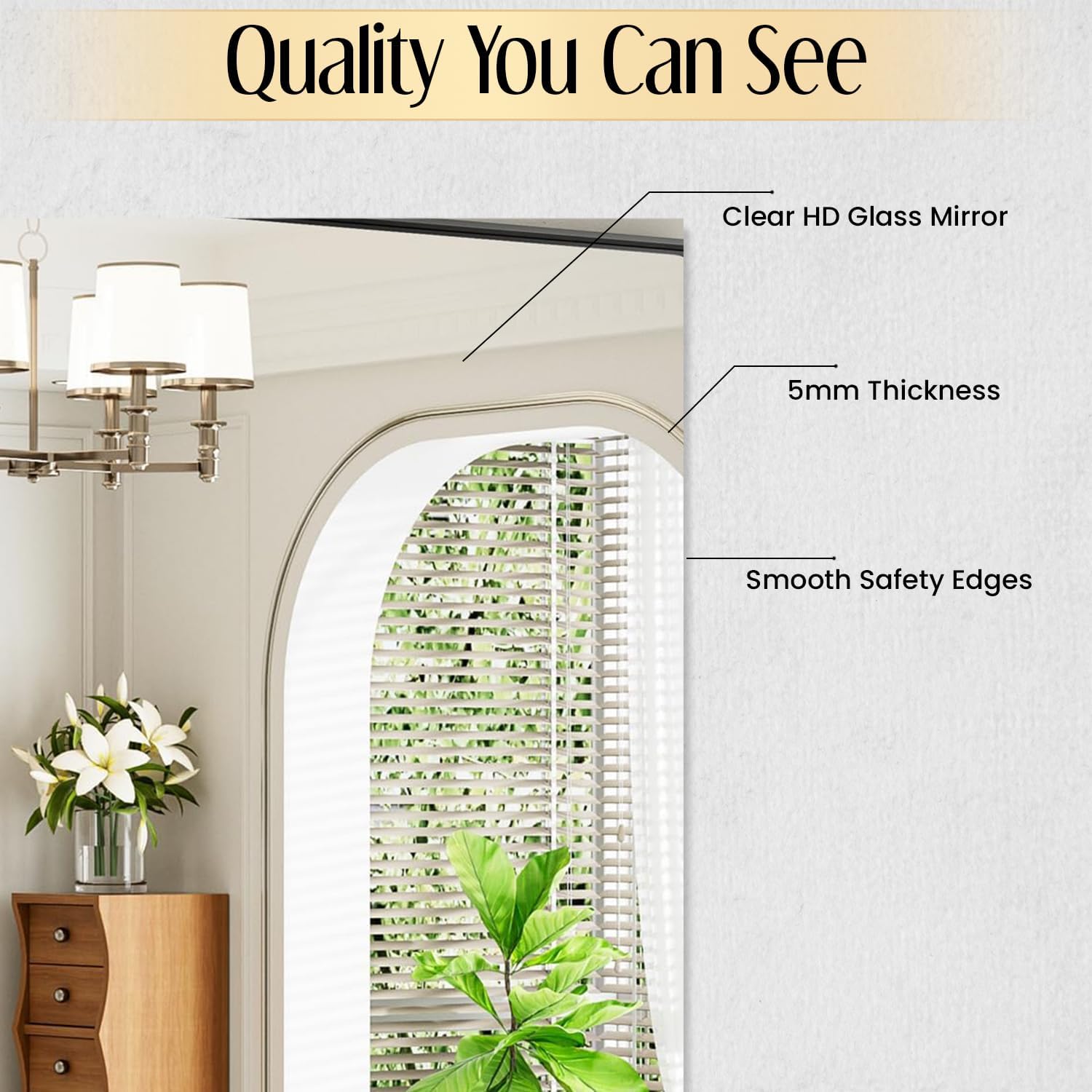 Rectangle Frameless Mirror - Wall Mirror 20” x 30”, Shatterproof Modern Bathroom Mirror for Gym, Bathroom Vanity, Entryways with Polished Edge, Horizontally or Vertically 30"L x 20"W