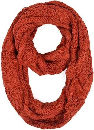 TrendsBlue Premium Winter Thick Infinity Twist Cable Knit Scarf