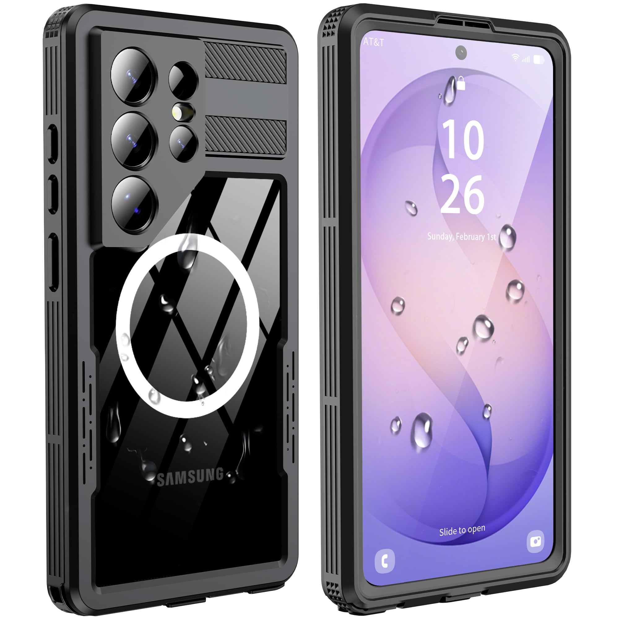 GOLDJU for Samsung Galaxy S26 Ultra Case Waterproof, S26 Ultra Case with Built-in Screen & Lens Protector, Shockproof Full Body Protection Phone Case,