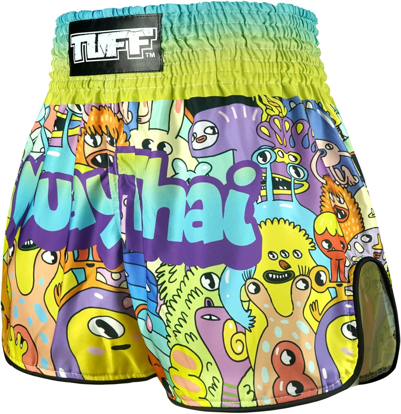 Tuff Sport Muay Thai Boxing Shorts Retro Style Classic Slim Cut MMA Kickboxing Workout Set Training