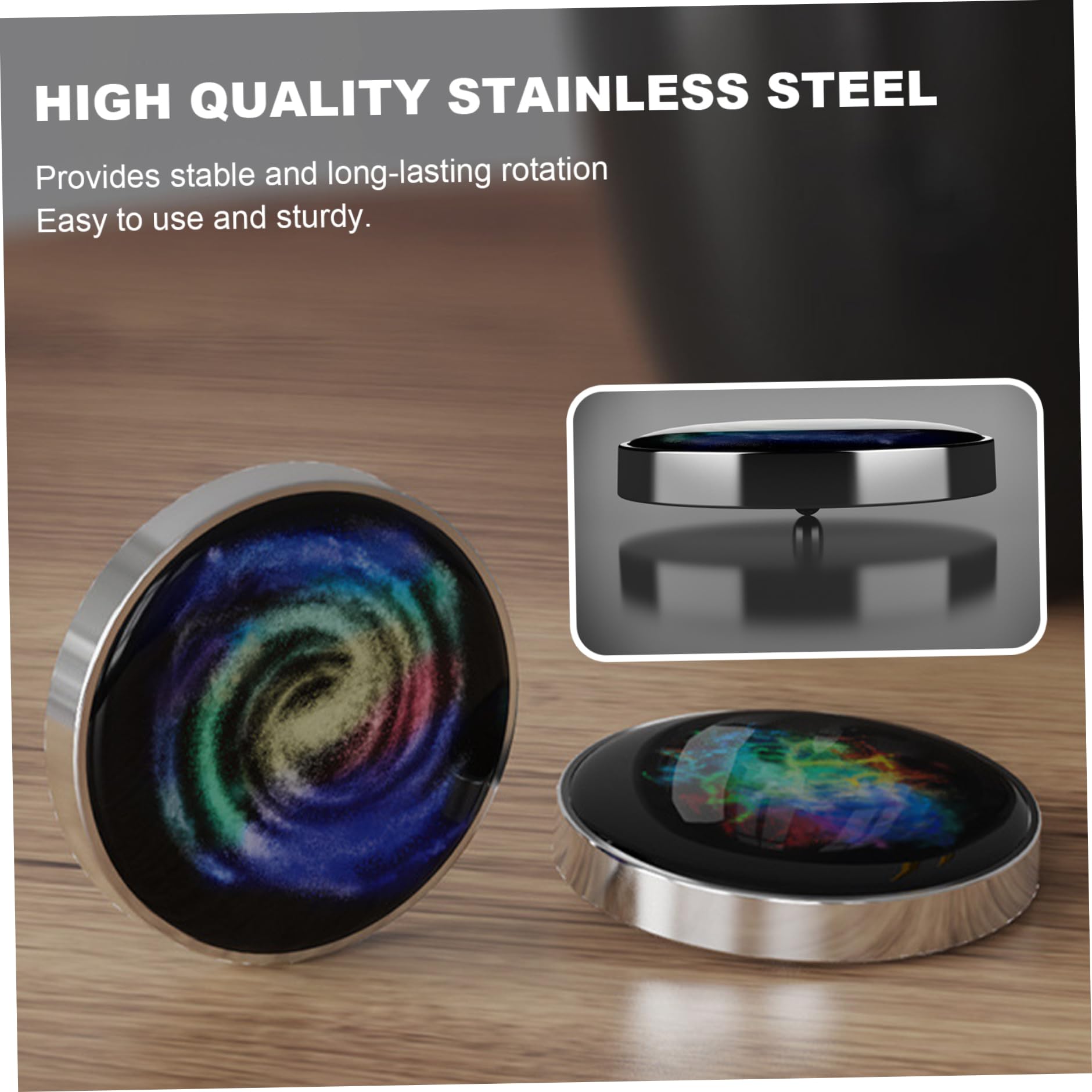 Spinning Top Starry Mini Luminous Stainless Steel Stress Relief Spin Top Polished Portable Spinning Tops for Adults Kids Birthday Gift, Style2 Kids Children Toy.